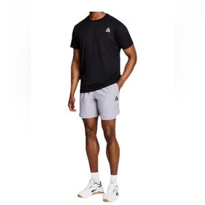 Reebok Men's Black and Light Gray Athletic Shorts